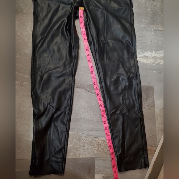 Meshki Shayla Skinny Faux Leather High-Rise Split Pant in Black Women's L. 29". - Picture 7 of 15